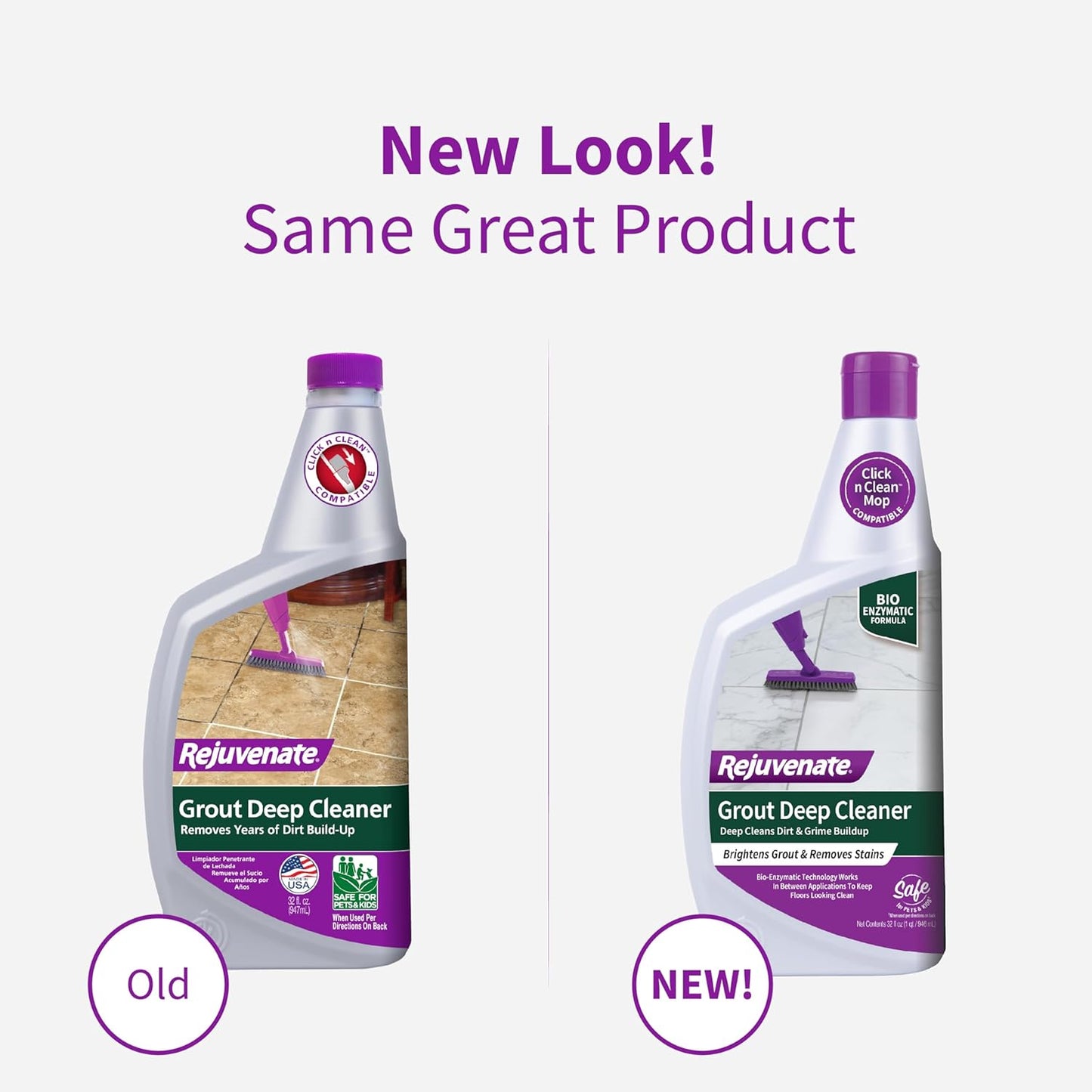 Rejuvenate Grout Deep Cleaner Cleaning Formula Instantly Removes Years of Dirt Build-Up to Restore Grout to the Original Color (32 fl oz)