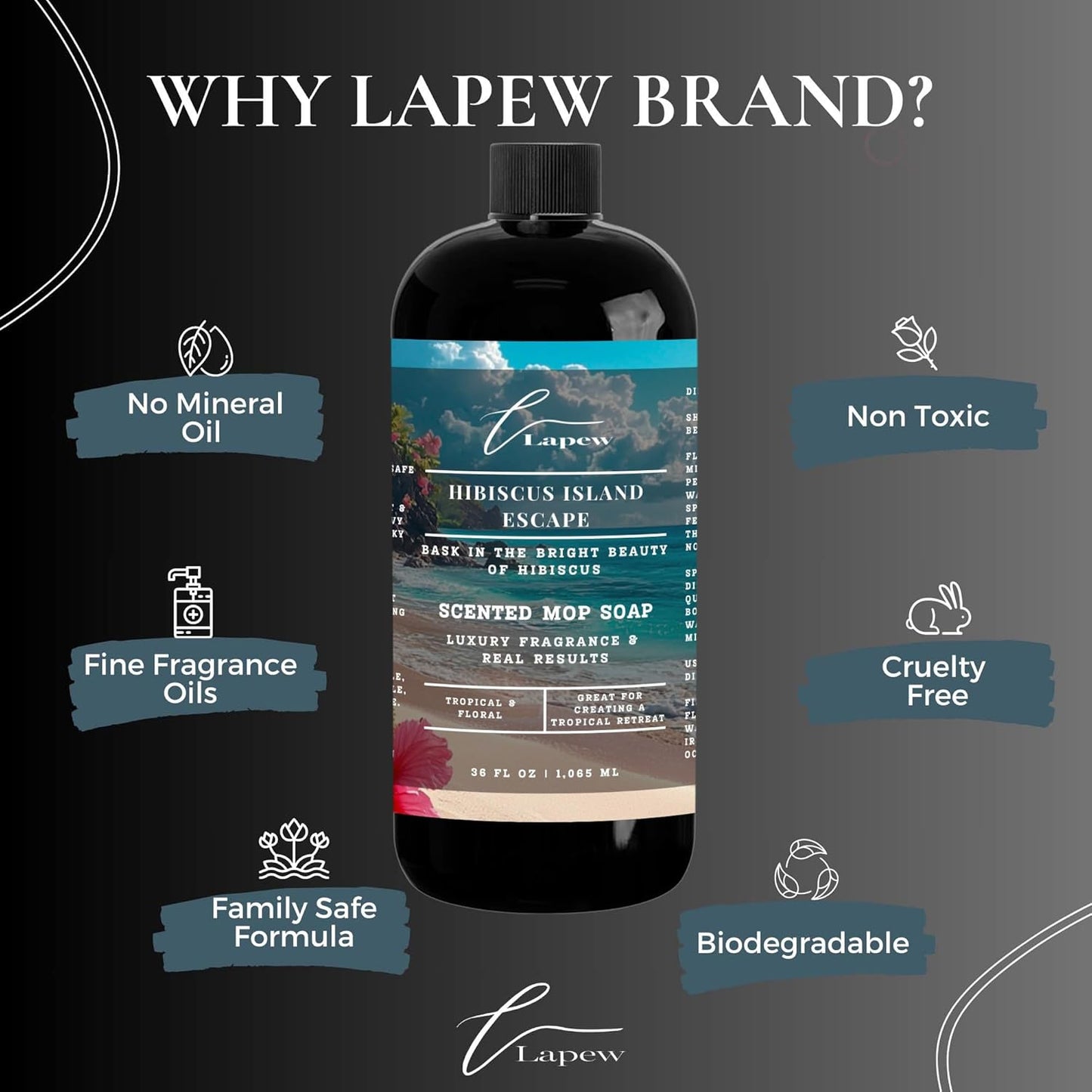 Lapew Black Sea Scented Cleaning Bundle | Carpet Deodorizer Powder (16 oz) & Mop Soap Concentrate (36 oz) | Pet-Friendly Odor Eliminator - Colors A