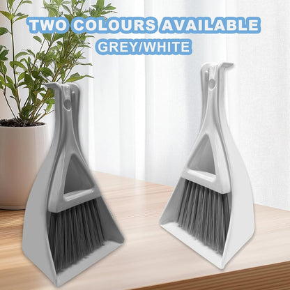 Dust Pan Broom Brush Dustpan -Mini Broom and Dustpan Combo Set, Handheld Sweeper Cleaning for Tables, Keyboards, Guinea Pig Cage, and Cat Litter, etc. (White)