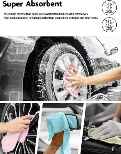 Fantasticlean Microfiber Cleaning Cloth Roll -40 Pack, Tear Away Microfiber Towels, 12" x 12", Reusable, Washable, Scratch Free, Ultra Absorbent Dishcloth for All-Around Cleaning Supplies (White)