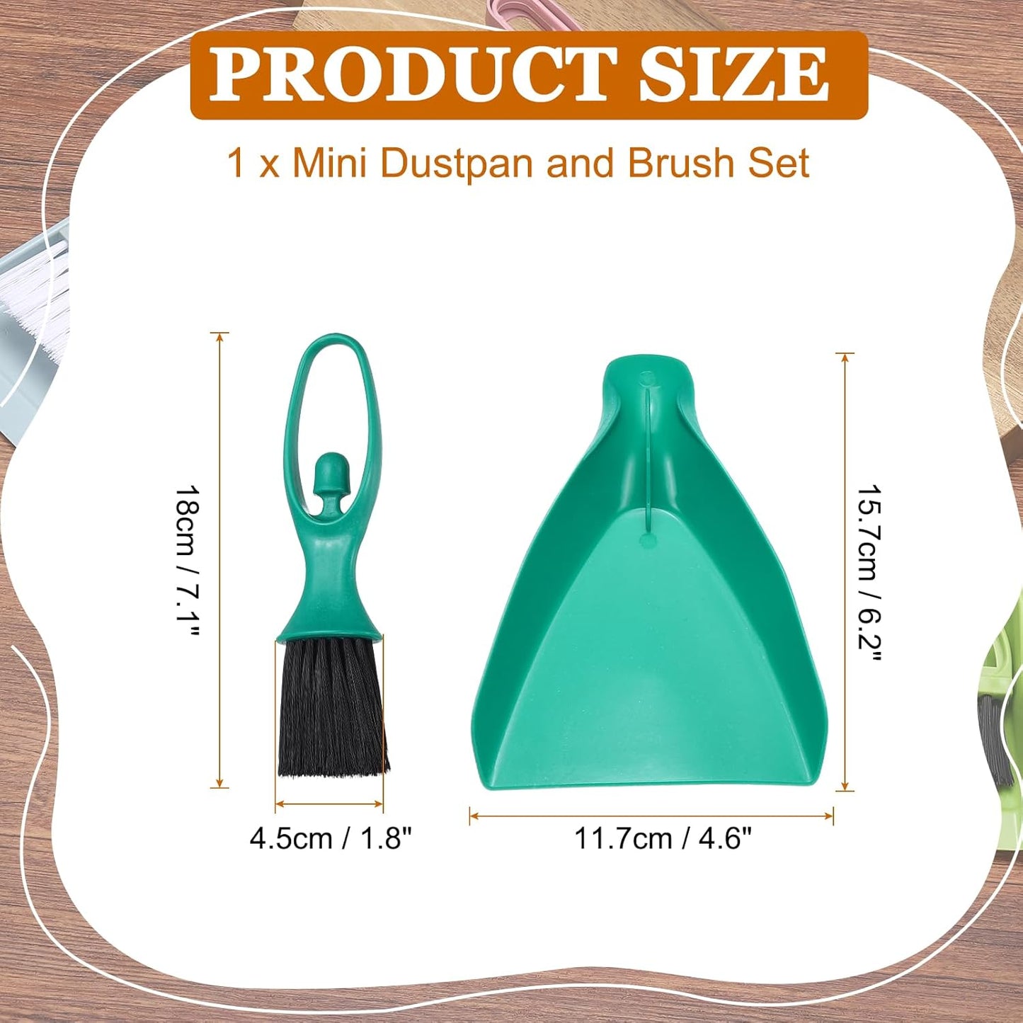 uxcell 2 Pcs Mini Dustpan and Brush Set, Small Broom and Dustpan Set for Office Tabletops Sofas Keyboards Home Cleaning Tool, Orange Pink