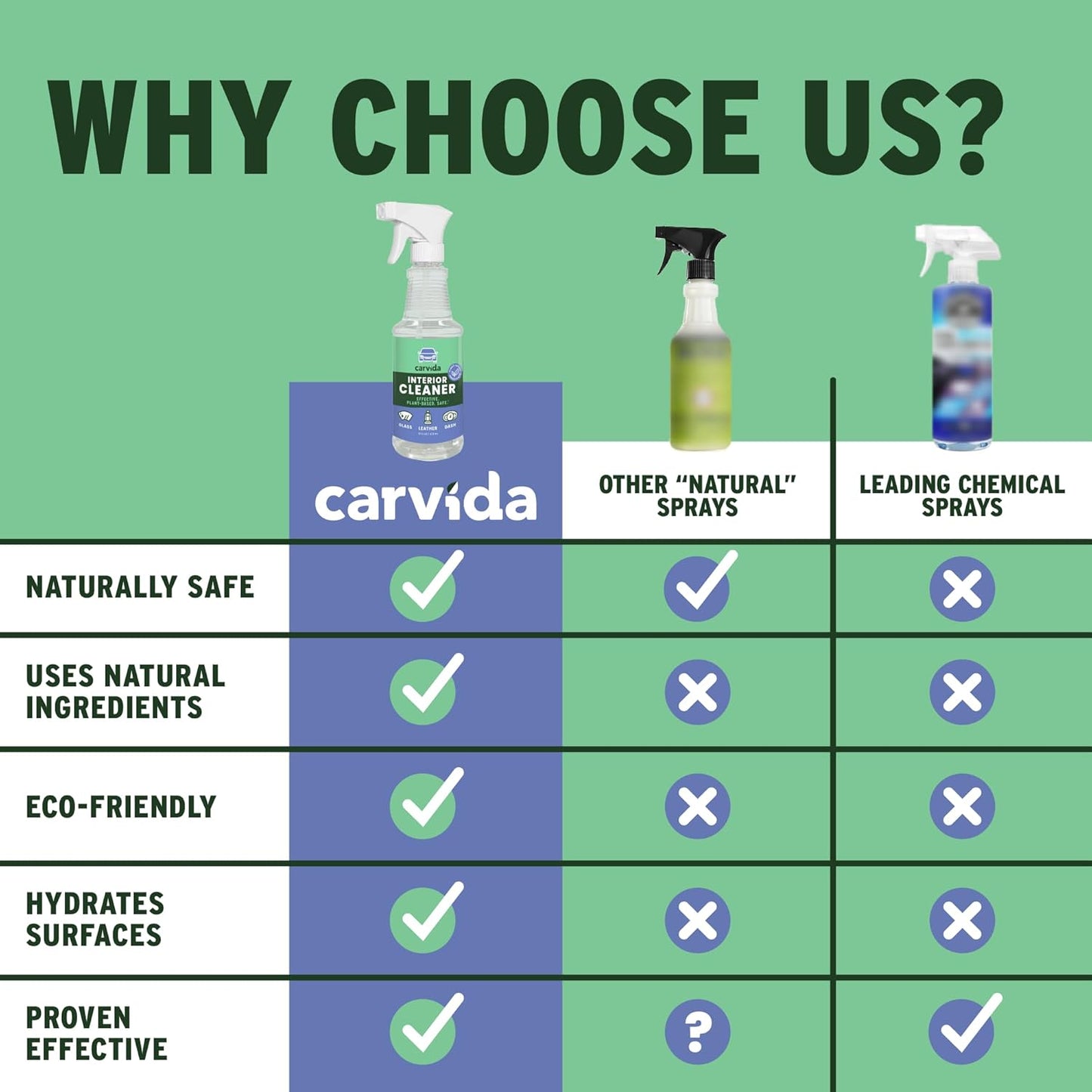 Carvida Interior Cleaner, All-Purpose Car Cleaning Spray, Natural Grapefruit Scent, 16oz