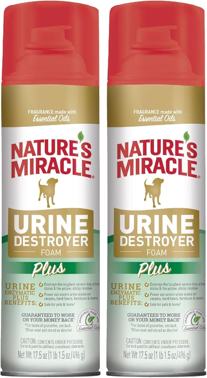 Nature's Miracle Urine Destroyer Plus for Dogs, Enzymatic Formula for Severe Dog Urine Stains, 32 oz