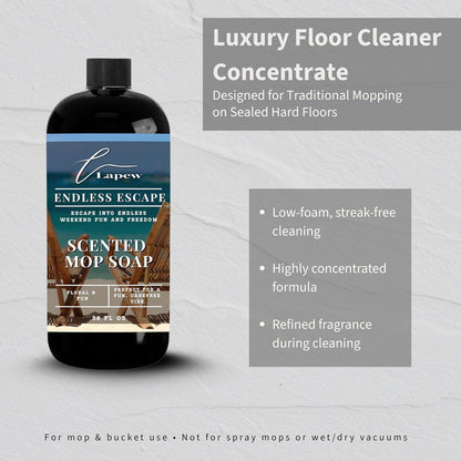 Lapew Santal Scented Mop Soap - Luxury Floor Cleaner Concentrate for Mopping Tile, Laminate, Vinyl & Hardwood | Streak-Free, Low-Foam | 36 oz - Colors B