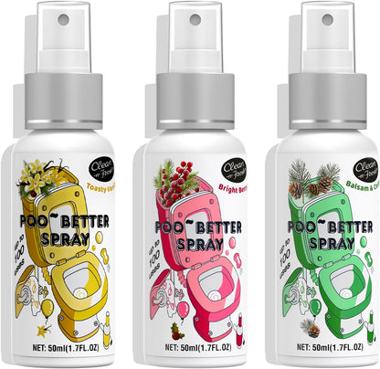 Clean-n-Fresh Toilet Spray, Variety Pack of 3 - Citrus/Lavender/Hibiscus, Bathroom & Toilet Odor Elimination, Travel Size 1.7 Fl Oz Each, Total 5.1 Fl Oz
