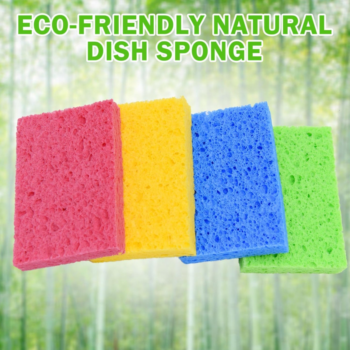 YoleShy 48 Pack Sponges Kitchen Natural Compressed Cellulose Sponges Durable Dish Sponge for Cleaning & DIY Reusable