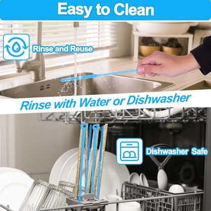XANGNIER 5 in 1 Bottle Cleaning Brush Set,Multifunctional Water Bottle Brush and Straw Cleaner Brush,Cleaning Tool Kit for Owala/Stanley/Yeti/Simple Modern Tumbler Cup Accessories,Kitchen Gadgets