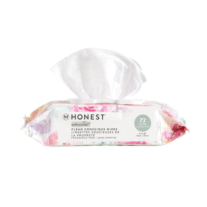 The Honest Company Hypoallergenic Multi-Use Baby Wipes for Sensitive Baby Skin, Rose Blossom, 60 Count