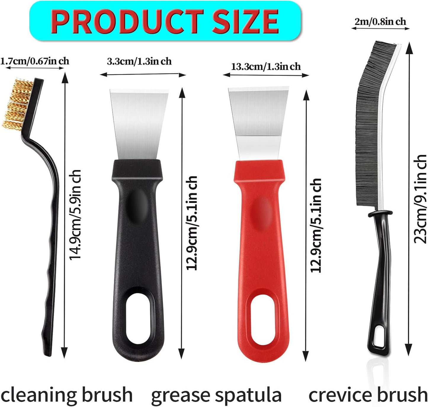8Pcs Hard Bristle Crevice Cleaning Brush Set,Heavy Duty Grout Brush Kit, Deep Clean Brush for Stove, Window Track, Tile Gap Cleaning, Car Interior Gap Cleaning Tools