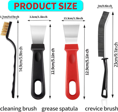 8Pcs Hard Bristle Crevice Cleaning Brush Set,Heavy Duty Grout Brush Kit, Deep Clean Brush for Stove, Window Track, Tile Gap Cleaning, Car Interior Gap Cleaning Tools