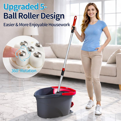 4 PCS Caster Wheels,360° Rollers Compatible with Ocedar Mop Bucket Stainless Steel,Self Adhesive Rollers for Mop Bucket,Kitchen Small Appliances,Trash Can,White