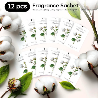MYARO 12 Pack Fresh Linen Scented Sachets for Drawer, Closet & Car Air Freshener Bags | Odor Eliminator & Fabric Refresher | Crisp, Clean Home Fragrance Gift Set