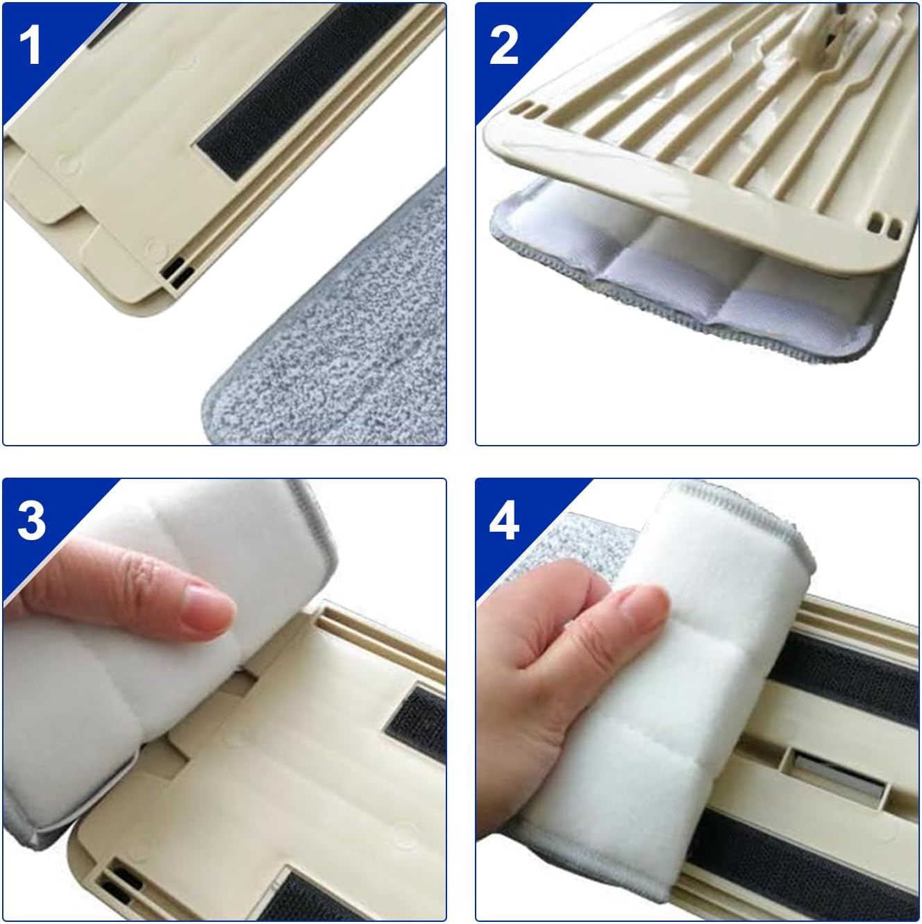 Microfiber Cleaning Pads: 10 Pack 13" X 4.9" Washable for Floor Cleaning Compatible with Tethys & Most 13 Inch Flat Mops - Replacement for Mop Bucket Set