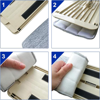 Microfiber Cleaning Pads: 10 Pack 13" X 4.9" Washable for Floor Cleaning Compatible with Tethys & Most 13 Inch Flat Mops - Replacement for Mop Bucket Set