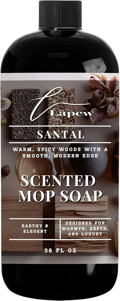 Lapew Santal Scented Mop Soap - Luxury Floor Cleaner Concentrate for Mopping Tile, Laminate, Vinyl & Hardwood | Streak-Free, Low-Foam | 36 oz - Colors C