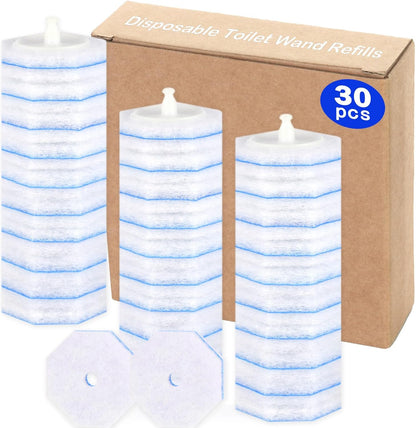 60 Count Disposable Toilet Wand Refills for Toilet Wand, 5X Cleaning Power Scrubber Refill, Bathroom Cleaning Supplies, No Falling Apart, Fresh Fragrance