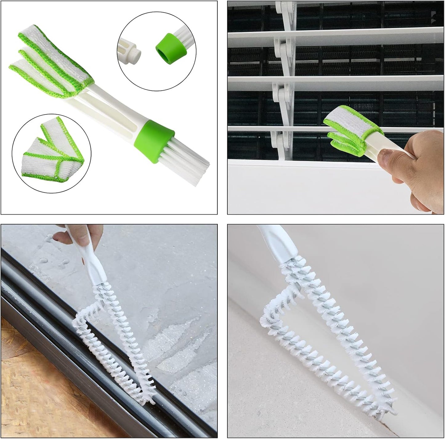 8 Pcs Hand-held Groove Gap Cleaning Tools - Door Window Track Crevice Cleaning Brushes Blind Cleaner Duster, Window Magic Cleaning Brush for Shower Door, Car Vents, Air Conditioner, Keyboard