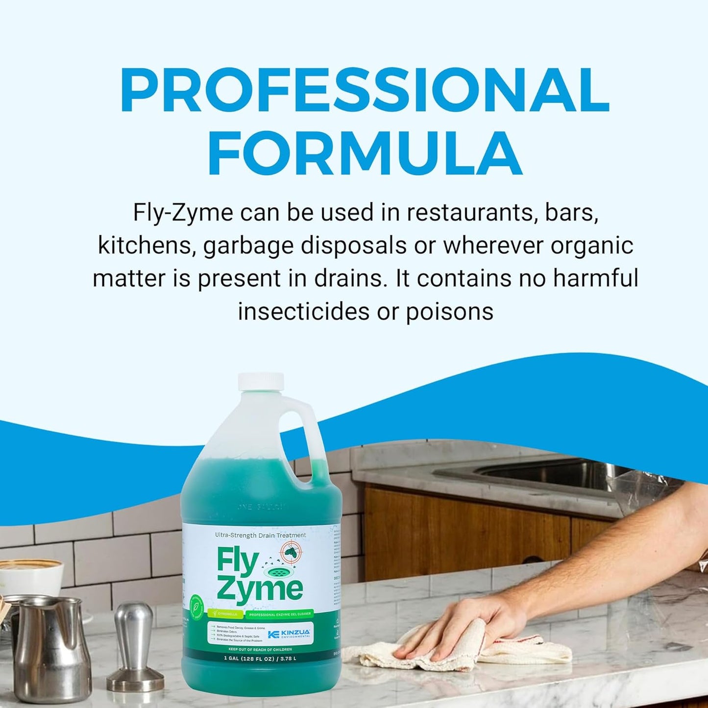 Fly-Zyme, Highly Concentrated Enzyme Drain Cleaner for Pipes, Drain Gel for Fruit Flies, Organic Waste Degrader & Odor Neutralizer, 32 fl oz