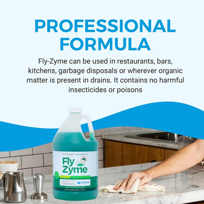 Fly-Zyme, Highly Concentrated Enzyme Drain Cleaner for Pipes, Drain Gel for Fruit Flies, Organic Waste Degrader & Odor Neutralizer, 32 fl oz