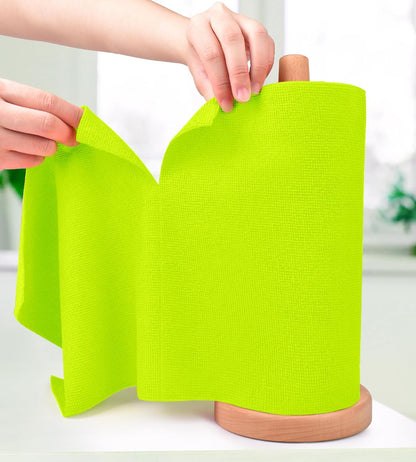KitchLife Microfiber Cleaning Cloth Roll - Tear-Away Reusable Microfiber Paper Towels, Lint-Free, Washable, 20 Sheets for Kitchen, Car, Dishes, and Sensitive Surfaces (Pink)