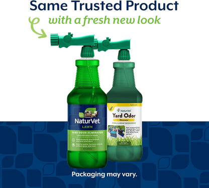 NaturVet – Yard Odor Eliminator Plus Citronella Spray – Eliminate Stool and Urine Odors from Lawn and Yard – Designed for Use on Grass, Patios, Gravel, Concrete & More – 64oz Refill (No Hose Nozzle)