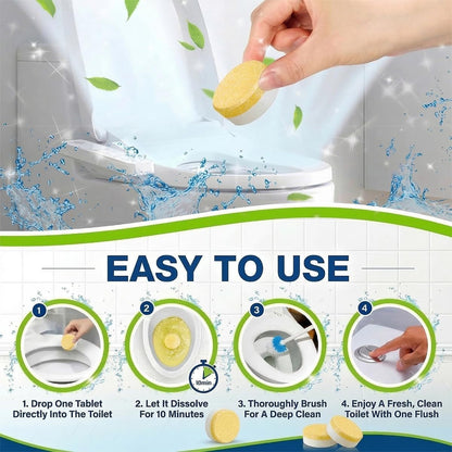 Toilet Bowl Cleaner Tablets – 24 Pack | Powerful Stain Removal, Septic Safe, Lemon Scent | No Harsh Chemicals, Long-Lasting Cleaning for Toilet Bowls