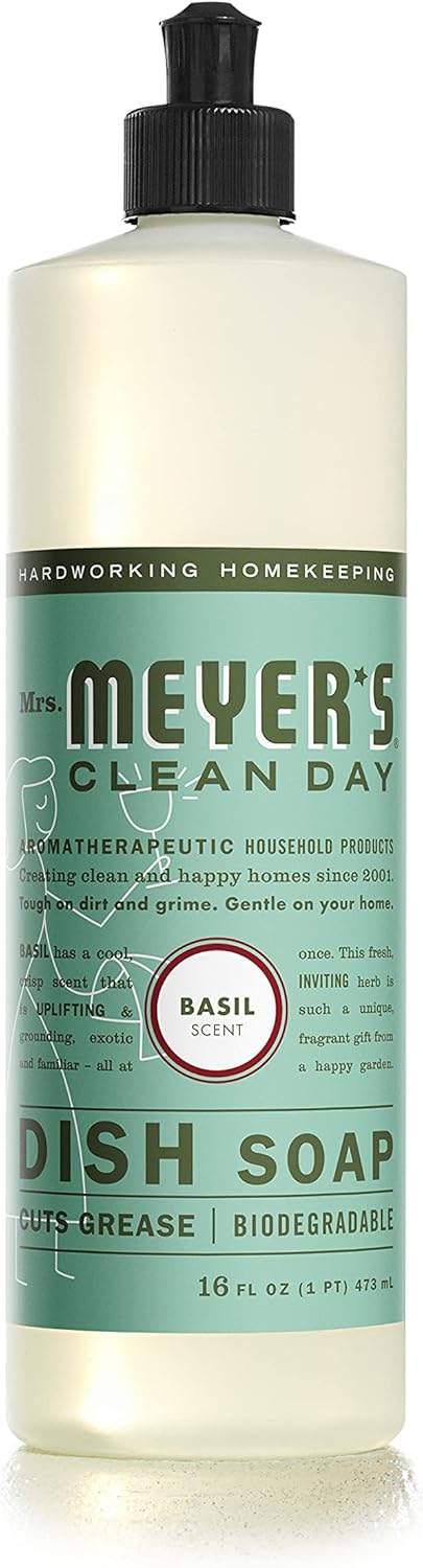 MRS. MEYER'S CLEAN DAY Liquid Dish Soap, Honeysuckle Scent, 16 Fl Oz Bottle