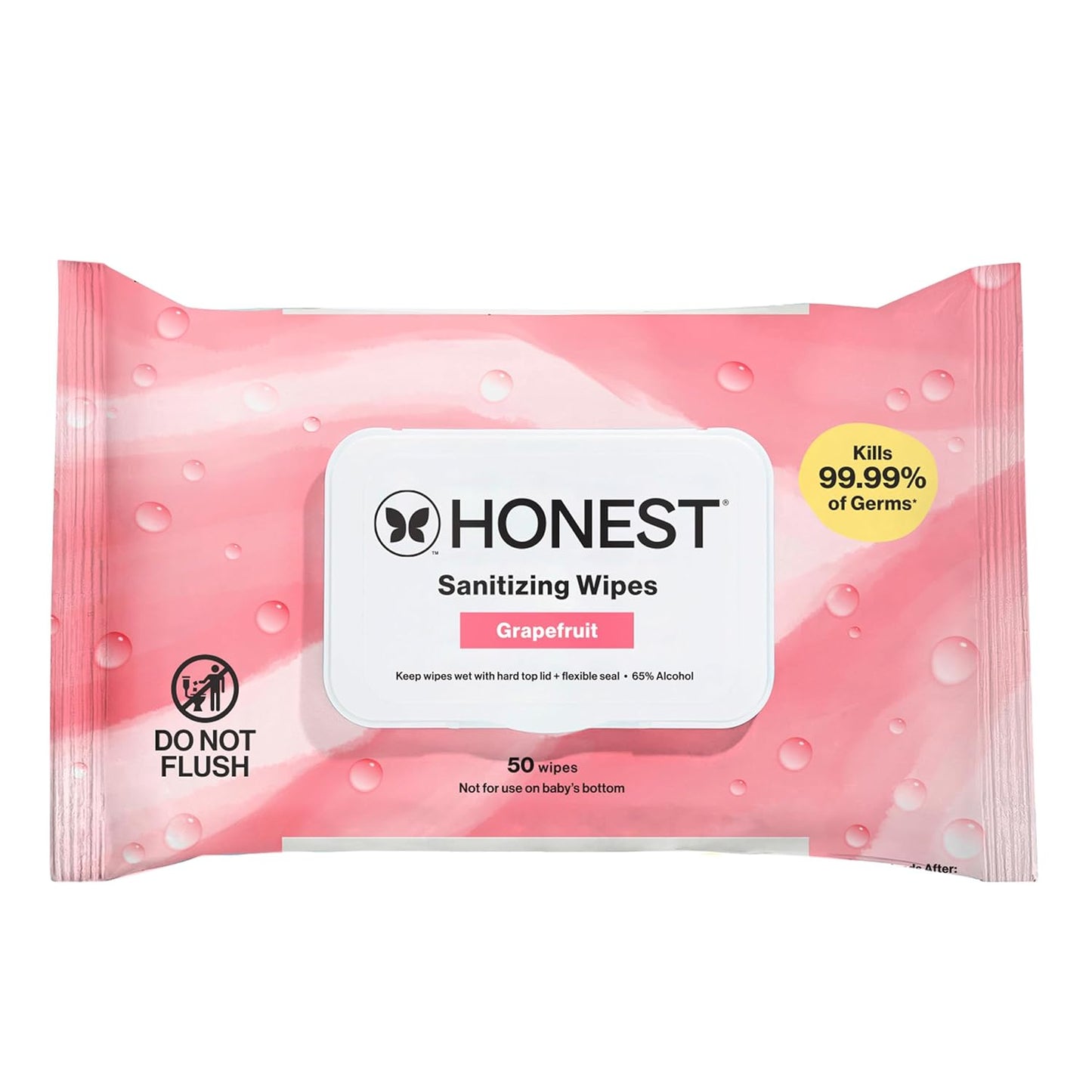 The Honest Company Fragrance-Free Sanitizing Alcohol Wipes, Antibacterial with Aloe, Kills 99% of Germs, 150 Count