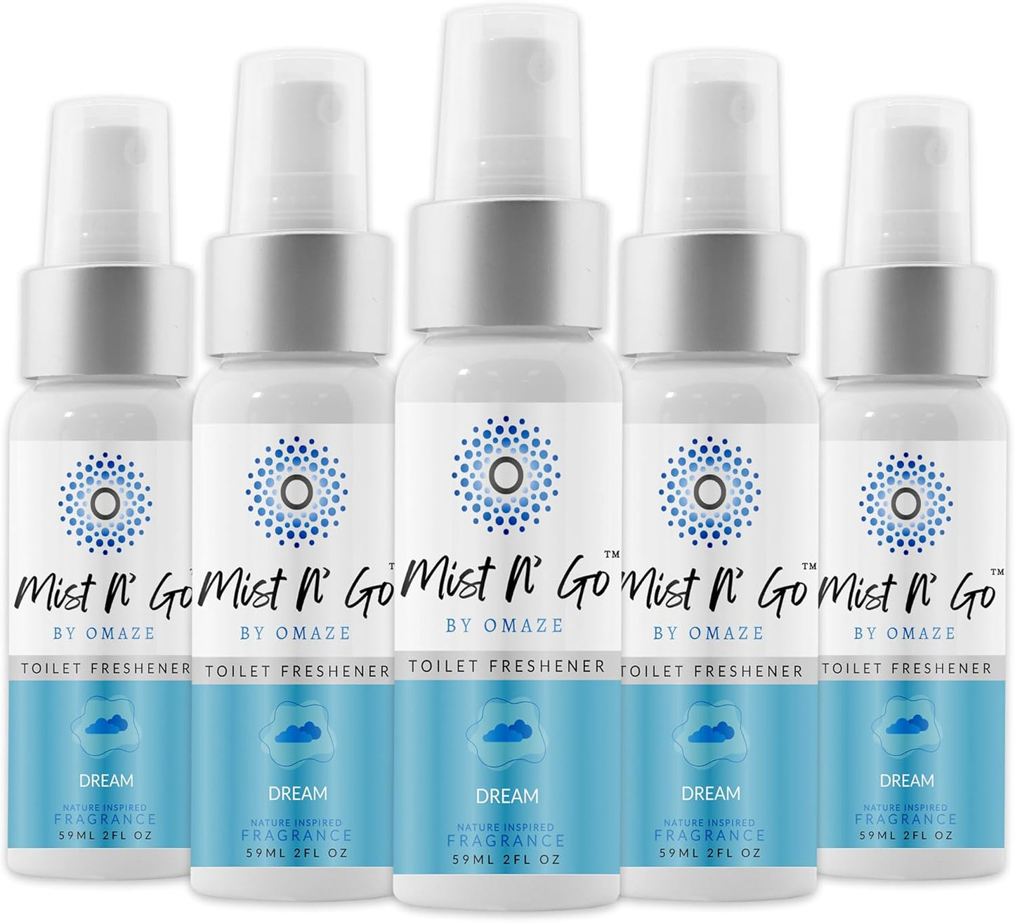 Mist N’ Go by Omaze Travel Bathroom Spray for Toilet Spray Odor Eliminator - Travel Toilet Spray for Bathroom Air Freshener Spray for Bathroom Deodorizer - Clean Mix, Travel Size (1oz x2)