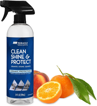 Miracle Sealants Clean Shine & Protect Spray for Granite, Stone, Quartz, Shine & Protect, 24 oz