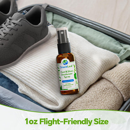 ORIENTLEAF Shoe Deodorizer Spray, Shoe Odor Eliminator for Smelly Shoes, Men, Women, Teenagers, 4 Fl Oz & 1 Fl Oz, Travel Essentials Refresher Spray, Eucalyptus Lemongrass