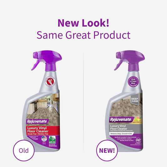 Rejuvenate Luxury Vinyl Floor Cleaner Refill, 1 Gallon, Gently Cleans and Revitalizes Luxury Vinyl Floors
