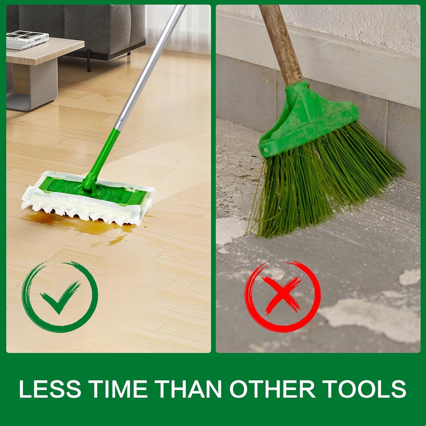 Heavy Duty Dry Sweeping Cloths Compatible with Sweeper Mop, Microfiber Duster Mop Pads Refills for Cleaning Hardwood Floor Dust and Pet Hair, Disposable (100)