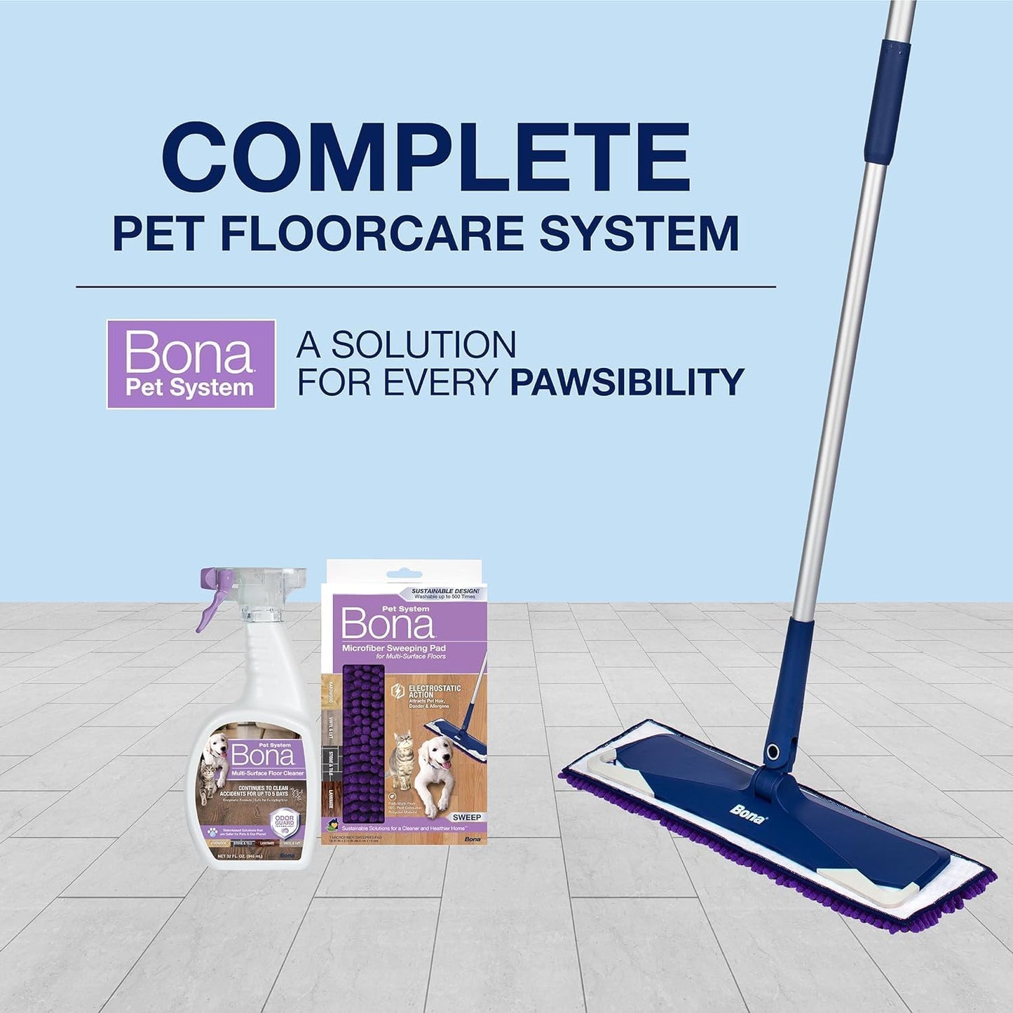 Bona Mop Microfiber Cleaning Pad for Hardwood & Hard Surface Floors - Value 3-Pack - For Use With Bona Mops - Dual Zone Cleaning