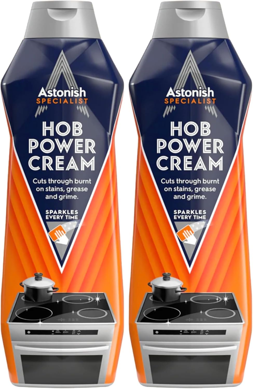Astonish 500ml Specialist Hob Cleaner Zesty Lemon Cream for Electric Stovetops - Microwave Degreaser, Stove Surface Polish, Tough Grease Remover, Vegan Non Toxic Kitchen Scrub