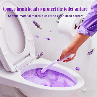 50 Pack Toilet Wand Refills Compatible with Clorox Toilet Wand Handle - Lavender Scented Disposable Cleaning Heads - Purple Scrubber Pads Refill Kit with Pre-loaded Cleaner (Wand Not Included)