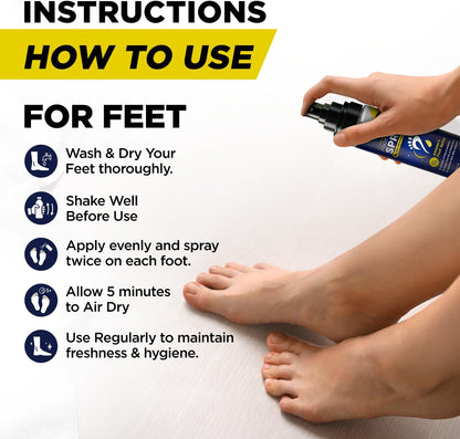 Tea Tree Foot Odor Spray - Mint Blast Shoe Deodorizer for Smelly Feet, Athletes Foot Spray Odor Eliminator No More Smelly Shoes or Stinky Feet | Removes, Controls & Prevents Odors - 120ml Made in USA