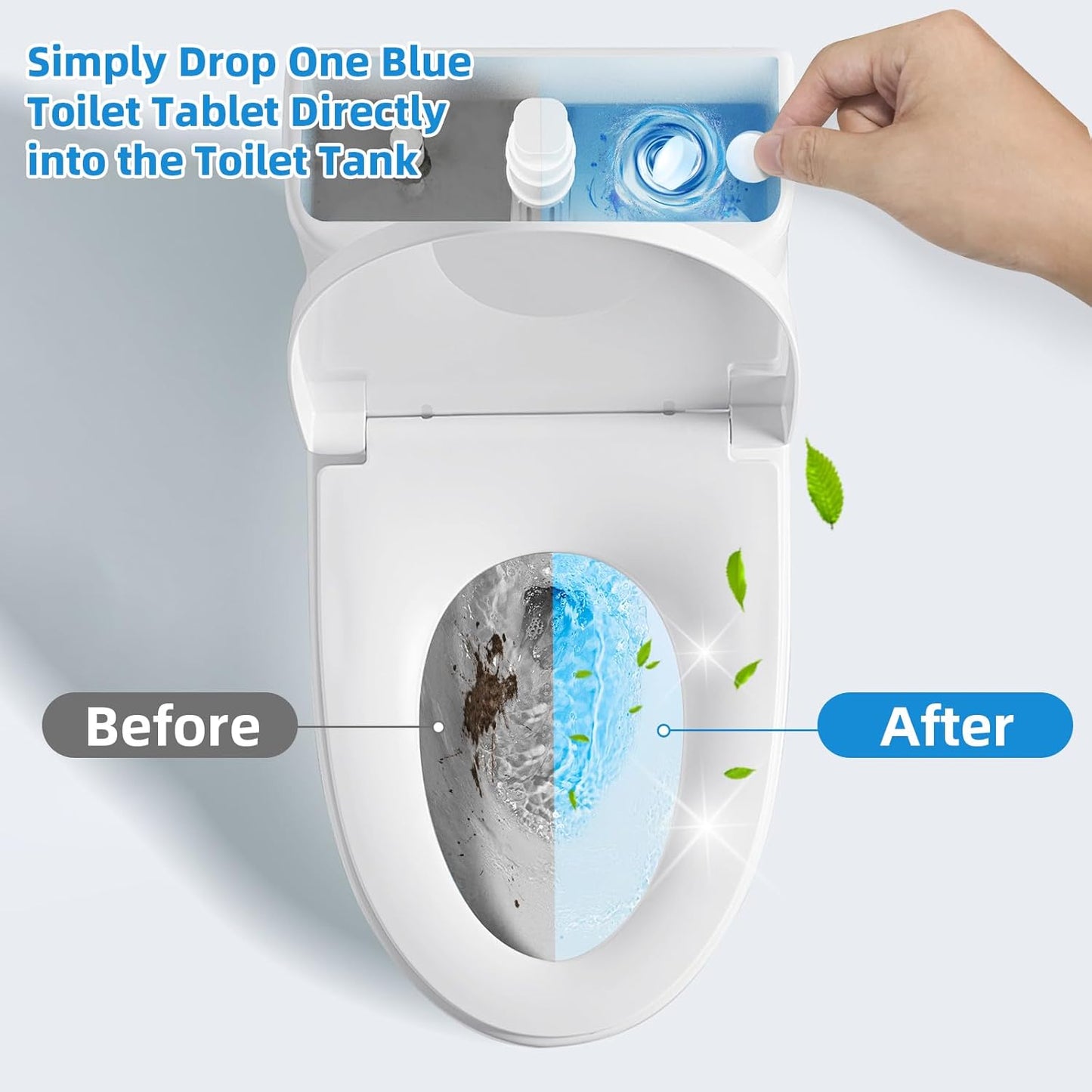 G · PEH 40 Pack Toilet Bowl Cleaner Tablets, Automatic Toilet Bowl Cleaners Effortless Maintenance for High-Traffic & Residential Bathrooms, Fresh Toilet Deep Cleaning Limescale