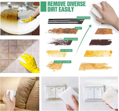 100Pack Magic Sponge Eraser, Melamine Sponge Foam, Non-Scratch Heavy Duty Kitchen Scrub Pads, Multi-Functional Household Cleaning Sponges for Dish, Bathroom, Bathtub, Sink, Cup, Wall Cleaner