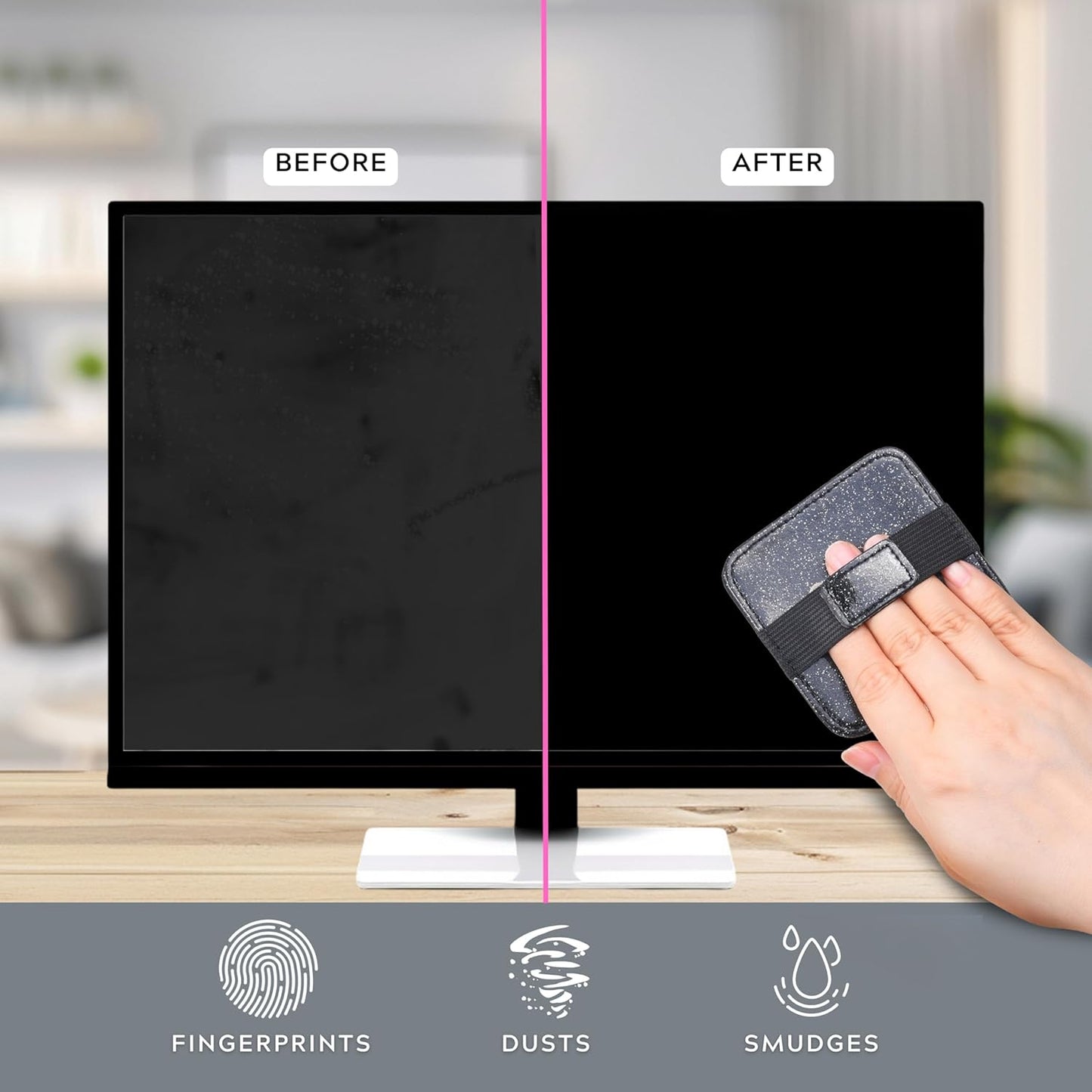 Eco-Fused 6X Screen Cleaning Pads - Gliiter Floral Microfiber Cleaning Cloth Pads - Screen Cleaner Screen Wipes for Electronics - Glasses Cleaning Cloths - Tablets, Laptops, Tv, Smartphones