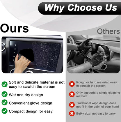 Car Screen Cleaner, 4.1''×4.1'' Microfiber Dashboard Wipes, Square Microfiber Cloth, Car Display Wipes,Vehicle Screen Cleaner Tool universal for Car Dashboard Car Display Car Interior Tools (Black)