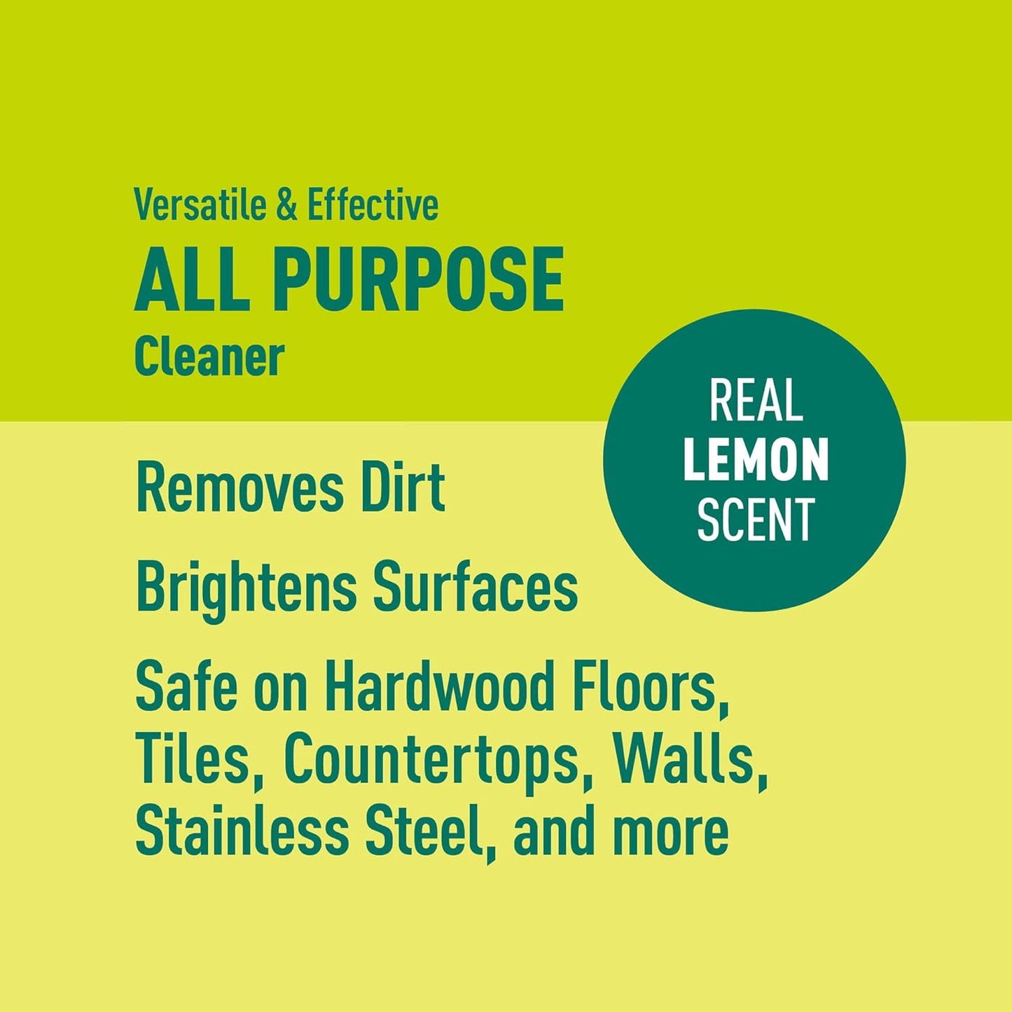 Amazon Brand - Presto! All Purpose Cleaner, Lemon Scent, Streak-Free Formula, Safe for Stainless Steel, 32 fl oz, 2-Pack