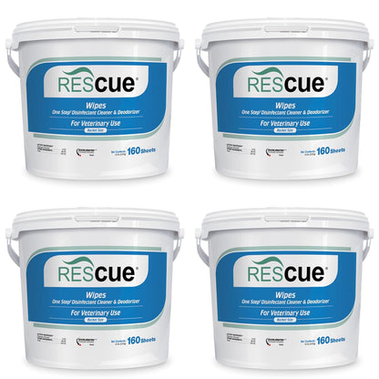 REScue One-Step Disinfectant Cleaner & Deodorizer Wipes for Vet Use – Cleaner for Kennels, Litter Boxes, Vet Offices, Pet Grooming Surfaces, Pet Items – Wipes Canister, 160-Count (Pack of 1)