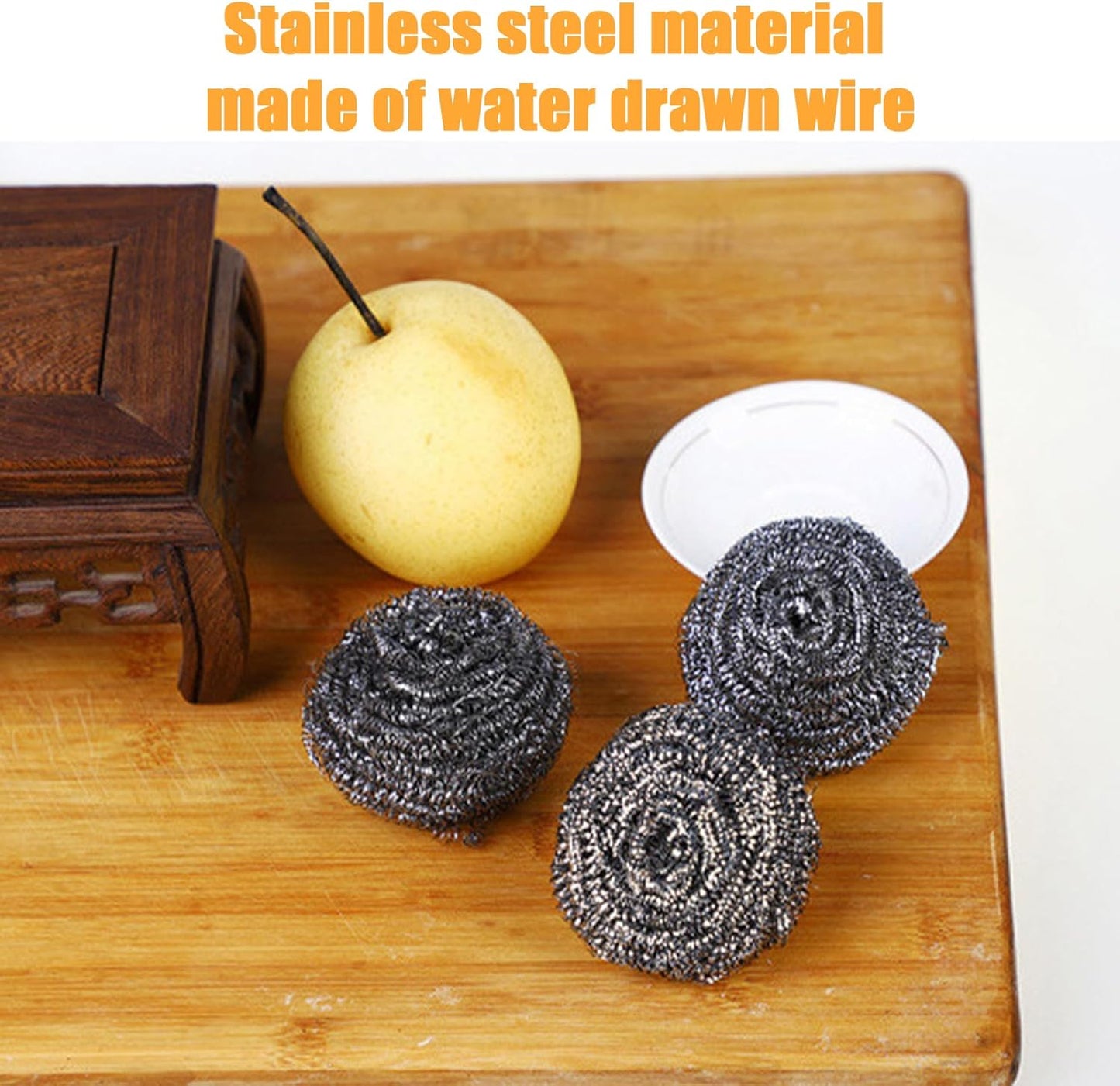 20 Pack Steel Wool Scrubbers, 2.36 Inch Stainless Steel Cleaning Pads, Heavy Duty Scouring Pads for Pots and Pans, Non-Scratch Kitchen Scrubber for Dishes, Grills, and Cookware
