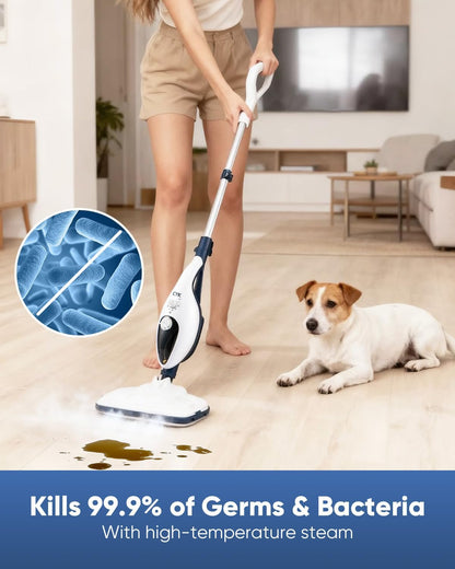 CYK Steam Mops for Floor Cleaning, 12 in 1 Handheld Steam Cleaner for Home, Floor Steamer for Hardwood Floors and Tile (Purple-grey)