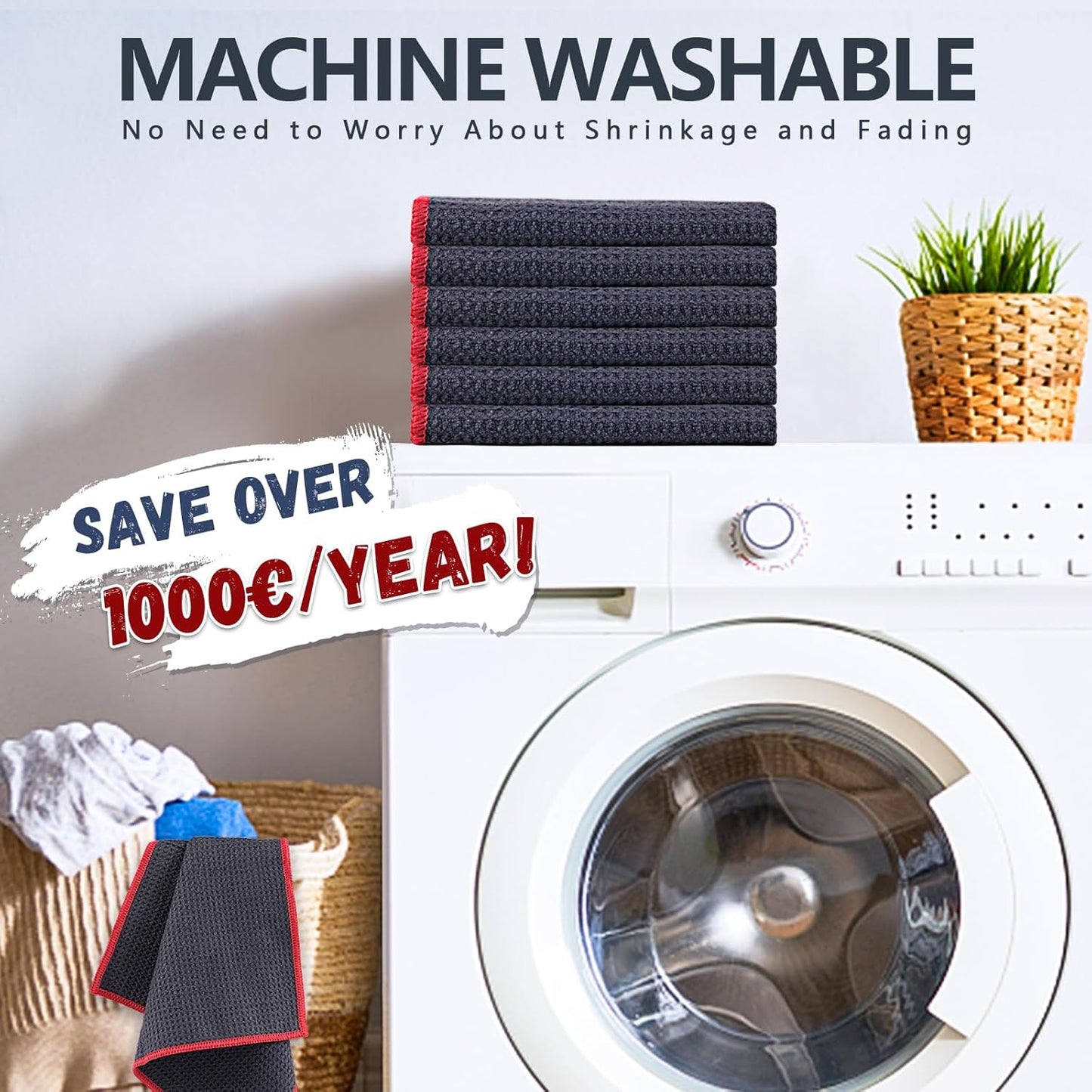 Glass Polishing Cloth Streak Free Miracle Cleaning Cloth Lint Free Microfiber Cleaning Rags for Glasses Kitchen Dish Mirrors Easy Clean, Pack of 6, 12" x 12"