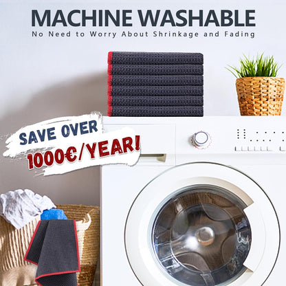 Glass Polishing Cloth Streak Free Miracle Cleaning Cloth Lint Free Microfiber Cleaning Rags for Glasses Kitchen Dish Mirrors Easy Clean, Pack of 6, 12" x 12"