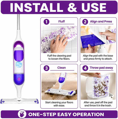 6 Pack Swiffer Power Mop Pads, Disposable Power Mop Refills Compatible with Swiffer Power Mop, Unscented Multi-Surface Replacement Mopping Refills Pads for Floor Surface Cleaning