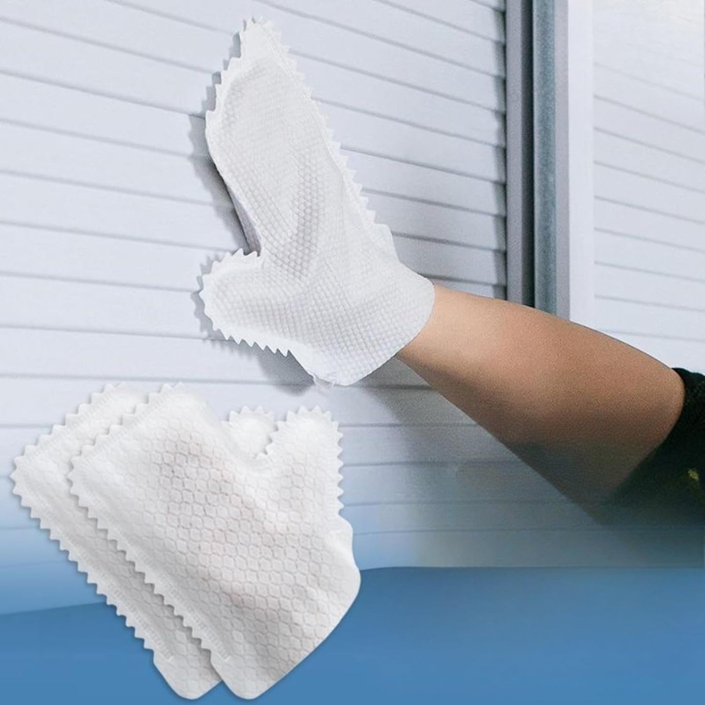 10 Pack Microfiber Dusting Gloves, Reusable Multi-purpose Cleaning Mitts for Housework, Scratch-Free Hand Duster for Blinds, Furniture, Car Interior and Windows, Dry & Wet Dual Use, White
