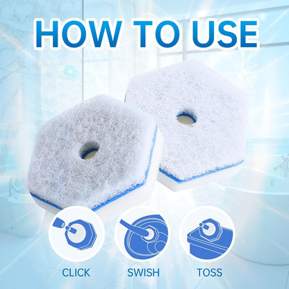 60 Counts Disposable Toilet Cleaning Wand Refills Bowl Scrubbers Heads (60)